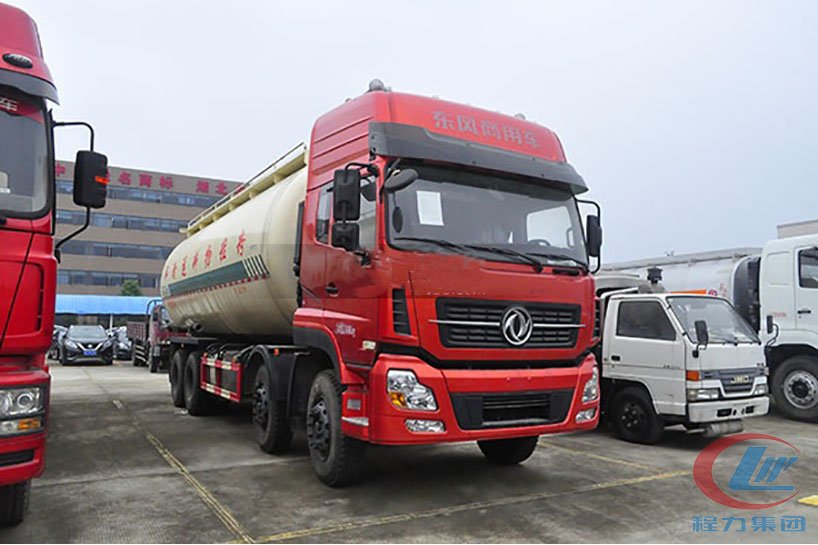 東風天龍前四后八35方粉粒物料運輸車側面圖