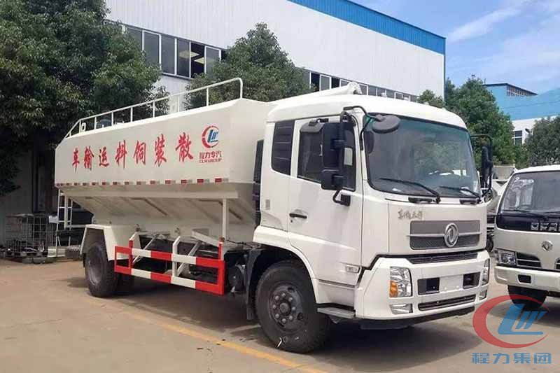 程力東風天錦散裝飼料運輸車側面圖